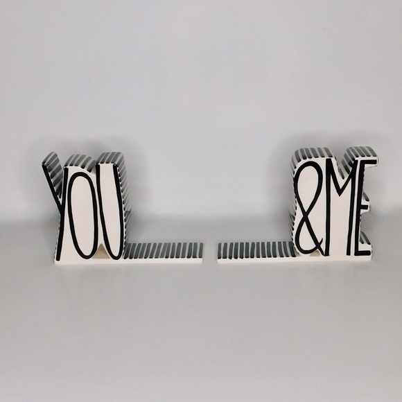 Anthropologie MOLLY HATCH You & Me Bookends Ceramic Bookshelves Book Ends Set 2 - Picture 3 of 10